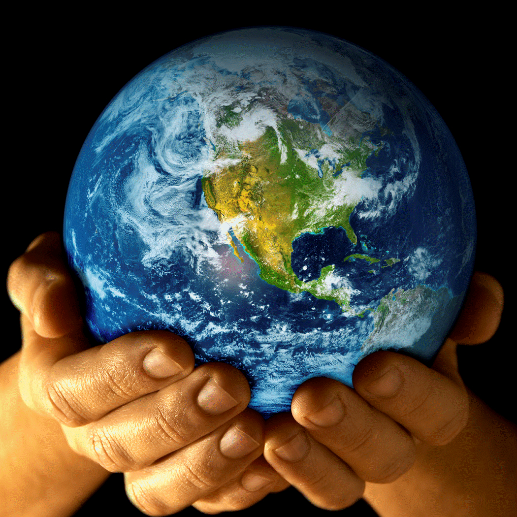person holding earth